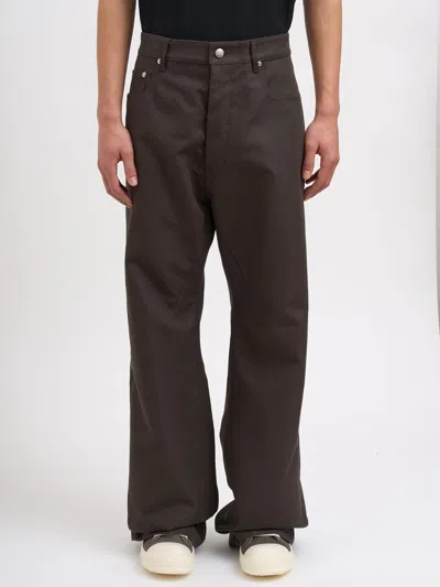 Rick Owens Pantaloni Geth Jeans Dark Dust In Brown