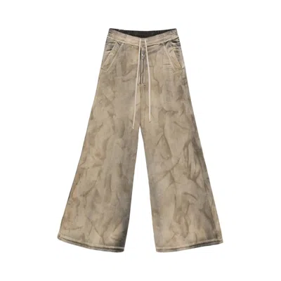 Pre-owned Rick Owens Pantaloni In Denim Wide Bela Pants 'dust' | Brown | Men's Size 46