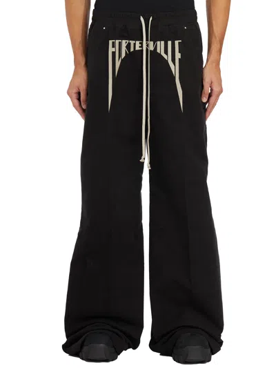 Rick Owens Pantaloni Ricamati Porterville Wide Bela Pants In Black