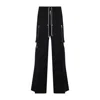 Rick Owens Wide-leg Trousers With High Waist And Utility Pockets In Black