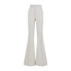 Rick Owens High-waisted Flared Pants With Textured Cotton-linen Blend In White