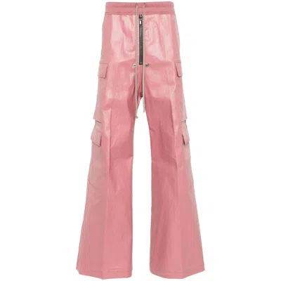 Rick Owens Pink Porterville Cargobelas Denim Cargo Pants In 23 Thulian