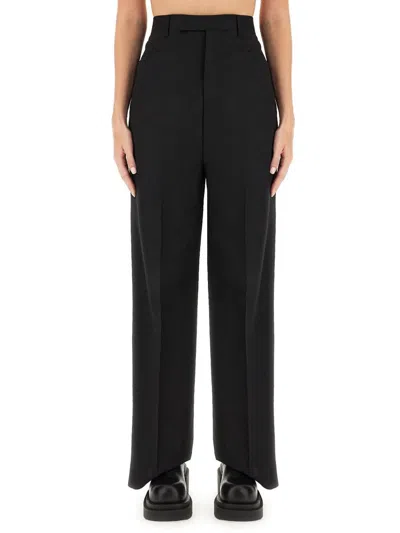 Rick Owens Dietrich Wool-crepe Straight-leg Pants In Black