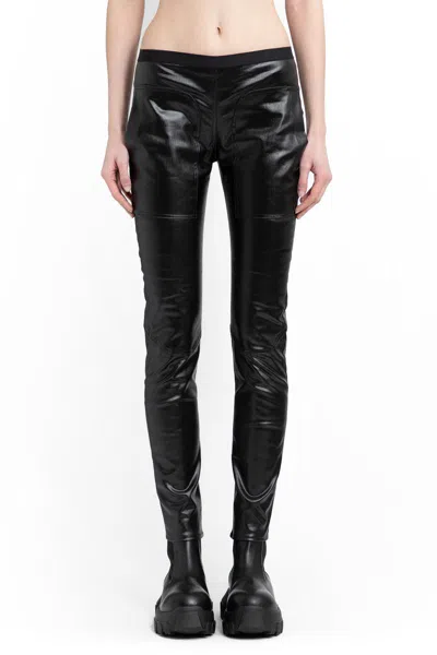 Rick Owens Leather Trousers In Black