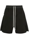 Rick Owens Straight-leg Stretch-cotton Poplin Drawstring Shorts In Dark Dust