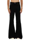 Rick Owens Bolan Bootcut Belt Loop Five Pocket Trousers In Black
