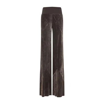 Rick Owens Elastic Waist Casual Pants In Brown