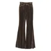 Rick Owens Flared Trousers With Pockets And Loops In Brown