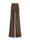 Rick Owens Brown Viscose Casual Pants In Brown