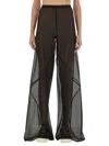 Rick Owens Bias Farrah Sheer Wide-leg Trousers In Black