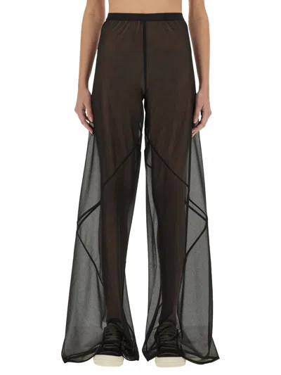 Rick Owens Farrah Sheer Bias Wide Pants In Black
