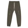 Rick Owens Bauhaus Green Pants With Elastic Waist In Cotton Stretch Man In Green