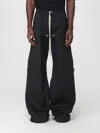 Rick Owens Wide-leg Trousers With High Waist And Utility Pockets In Black