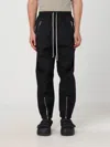 Rick Owens Black Drop-crotched Track Pants With Drawstring In Stretch Cotton Man In Schwarz