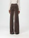 Rick Owens Brown Viscose Casual Pants In Gray