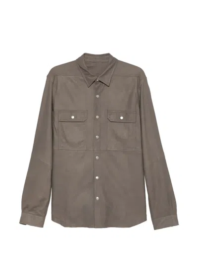 Rick Owens Patch-pocket Jacket In Brown