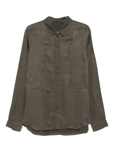 Rick Owens Patch-pocket Shirt In Green