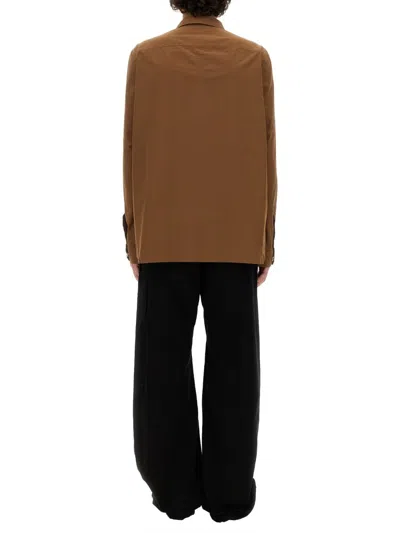 Rick Owens Oversize Fit Shirt In Brown