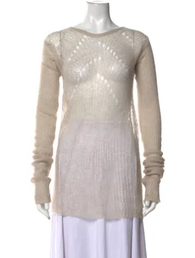 Pre-owned Rick Owens Patterned Crew Neck Sweater In Neutrals
