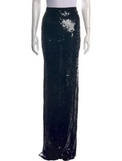 Pre-owned Rick Owens Patterned Long Skirt In Black/blue