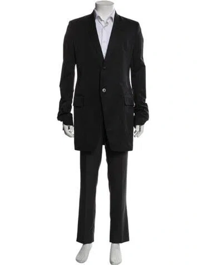 Pre-owned Rick Owens Peaked Lapel Blazer In Black