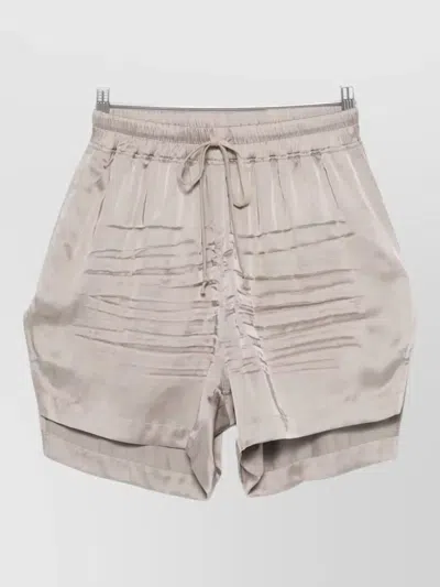 Rick Owens Pearl Boxer Shorts Satin Finish Pleated In Neutral