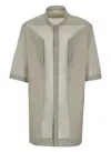Rick Owens Geometric Pattern Oversized Shirt In Pearl