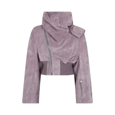 Pre-owned Rick Owens Pelle Imbottito Bomber 'grape' | Purple | Women's Size 40