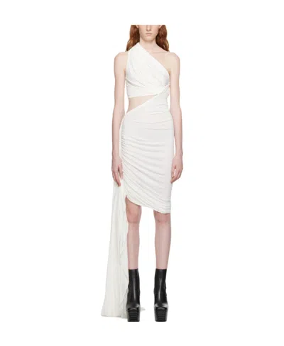 Rick Owens White Ophelia Minidress In 11 Milk