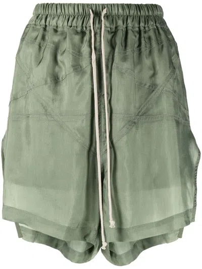 Rick Owens Pentaboxers Side-slit Shorts In Grün