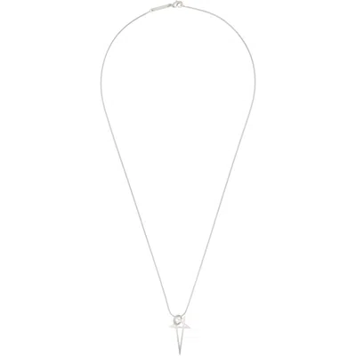 Rick Owens Pentagram Charm Necklace In Silver