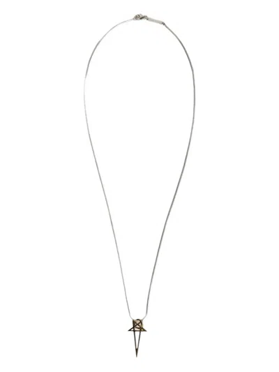 Rick Owens Pentagram-charm Necklace In White
