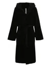 Rick Owens Pentagram Cotton Bath Robe In Black