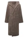 Rick Owens Pentagram Cotton Bath Robe In Neutrals