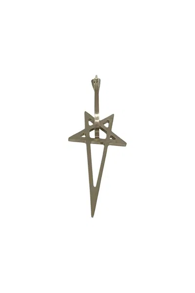 Rick Owens Pentagram Earring Accessories In Grey