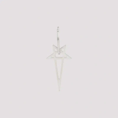 Rick Owens Pentagram Earrings Unica In Silver