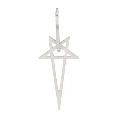 Rick Owens Pentagram Hoop Earring In Palladio
