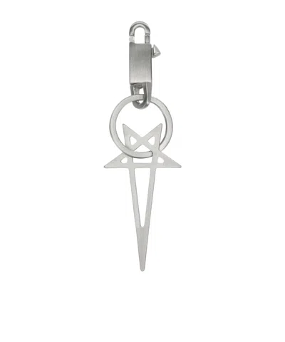 Rick Owens 'pentagram' Keychain In Silver