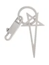 Rick Owens Pentagram Keyring In Silver