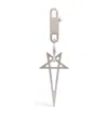 Rick Owens Pentagram Keyring In Silver