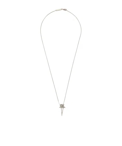 Rick Owens Pentagram Necklace In Gray