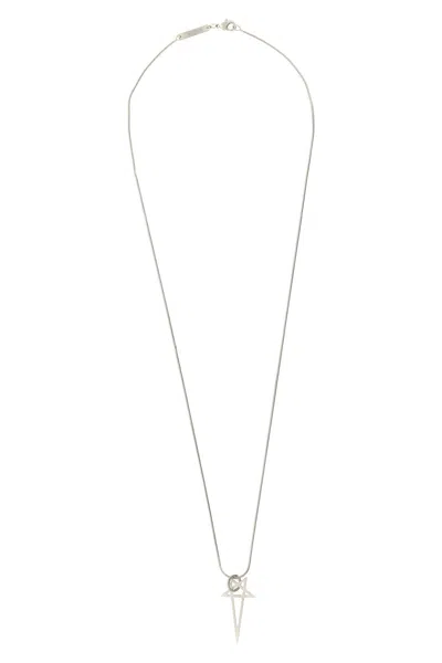 Rick Owens 'pentagram' Necklace In Silver
