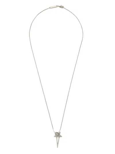 Rick Owens Engraved Logo Brass Hook Closure Accessory In Metallic