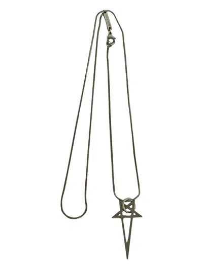 Rick Owens Pentagram-pendant Necklace In Blue
