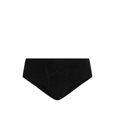 Rick Owens Pentagram Swim Trunk In Black