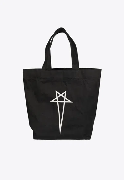 Rick Owens Pentagram Tote Bag In Black
