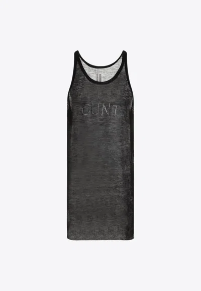 Rick Owens Perforated Tank Top In Grey