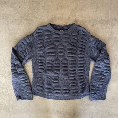 Pre-owned Rick Owens Performa Box Bubble Knit Sweater In Blue