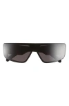 Rick Owens Performa Shield Sunglasses In Black Temple/black Lens