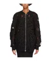 Rick Owens Peter Cut-out Detailed Flight Jacket In Black